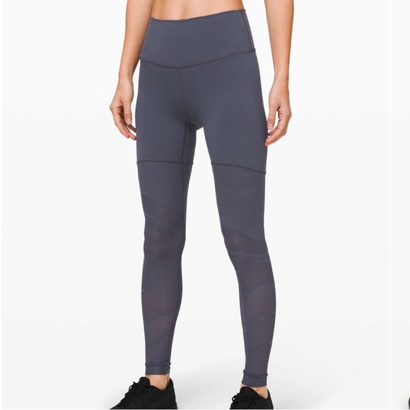 lululemon athletica Pants & Jumpsuits Lululemon Sheer Will Hr Tight 28 Pulse Stone Blue